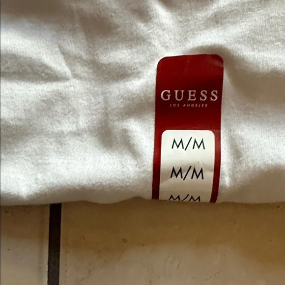Guess White T‑Shirt with Red Logo and Trim - Picture 4 of 6